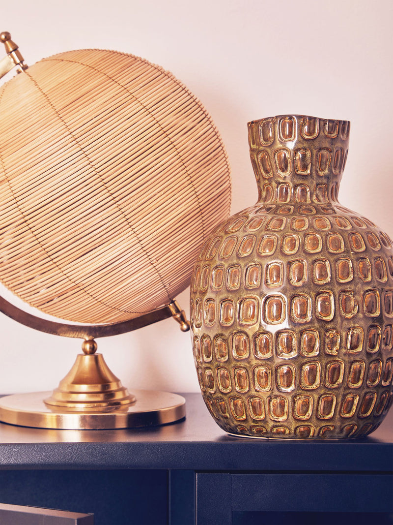 Interiors by Premier Green Yana large ceramic vase (British brand)