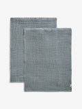 Grey waffle tea towels set of 2, 60cm by 40cm, UK version