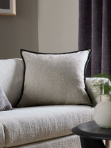 Next Aubrey Tweed Velour Trim Cushion - Black - 59 x 59cm- Buy online at McGrocer