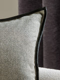 Tweed velour trim cushion black 59x59cm - British product