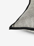 Tweed velour trim cushion black 59x59cm - British product