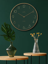 Next Acctim Clocks Madison Green/Brass Wall Clock 35cm- Buy online at McGrocer