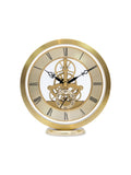 Acctim gold skeleton mantel clock 14cm, UK version