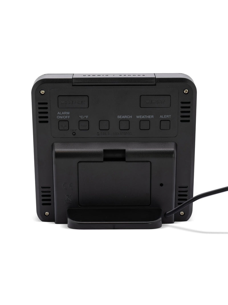 Acctim Wyndham Black Colour weather station alarm clock - British product