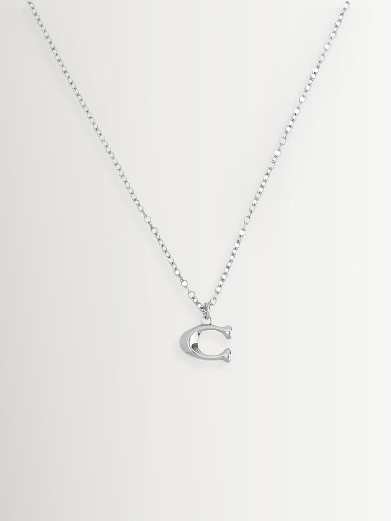 COACH Silver Signature C Starter Necklace - British product
