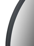 Round wall mirror with black veneer frame and mirrored glass, 74cm, imported from the UK