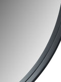 Round wall mirror with black veneer frame and mirrored glass, 74cm, imported from the UK