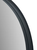 Round wall mirror with black veneer frame and mirrored glass, 74cm, imported from the UK