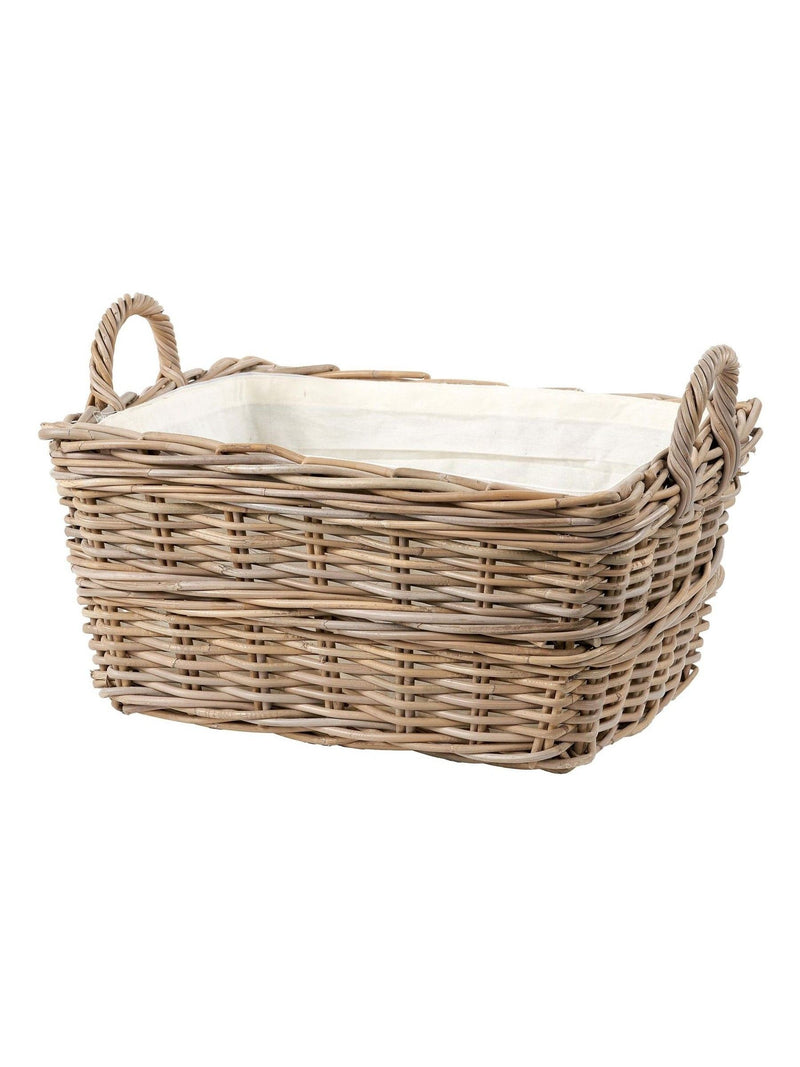 Kubu grey handled laundry basket, imported from the UK