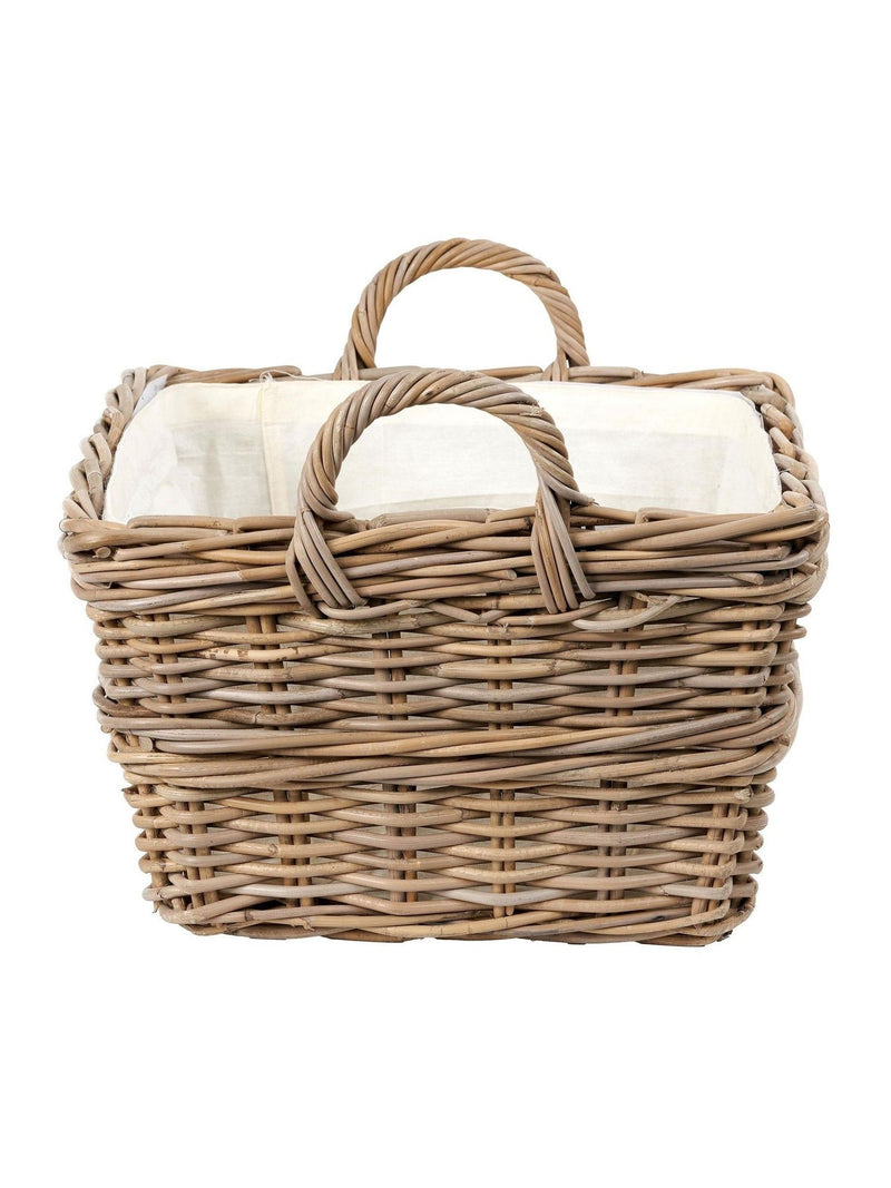 Kubu grey handled laundry basket, imported from the UK