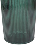 Pacific Teal Glass Ribbed Tall Vase
