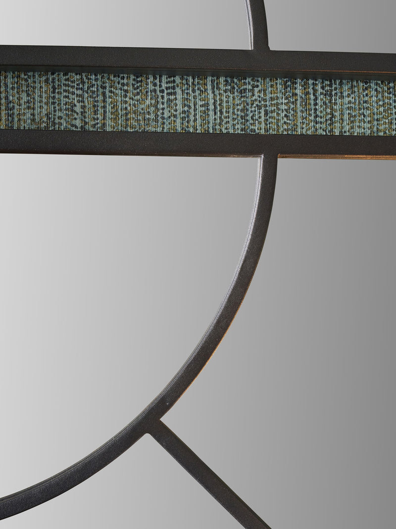 Pacific Black 2 Half Moon wall mirror, sectional, 92cm, imported from the UK