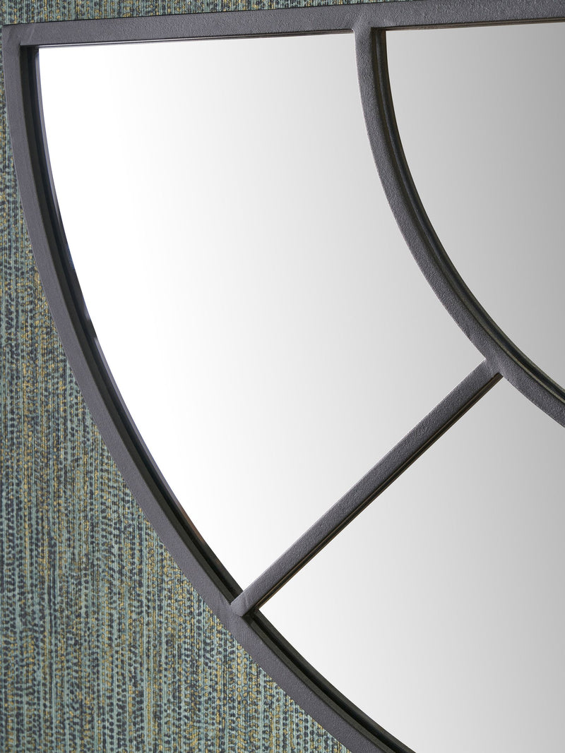Pacific Black 2 Half Moon wall mirror, sectional, 92cm, imported from the UK
