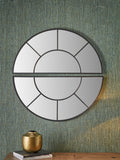 Pacific Black 2 Half Moon wall mirror, sectional, 92cm, imported from the UK