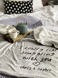Solesmith personalised snuggle blanket grey teddy lining, UK version