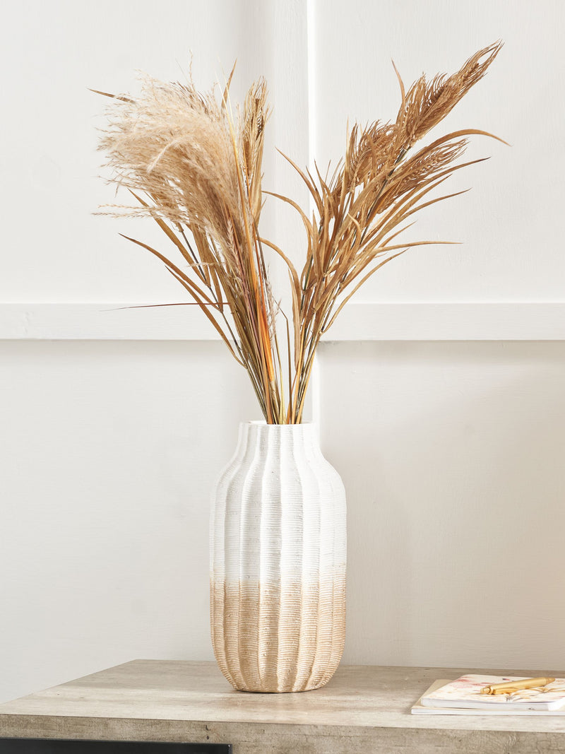 Pacific Natural Amalia stoneware textured vase 30cm height, imported from the UK