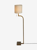 Brass Hanbury floor lamp with fabric shade 135cm - British product