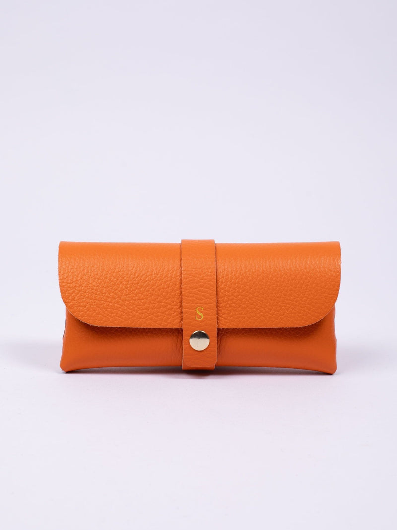 LRM Goods orange leather glasses case, UK version