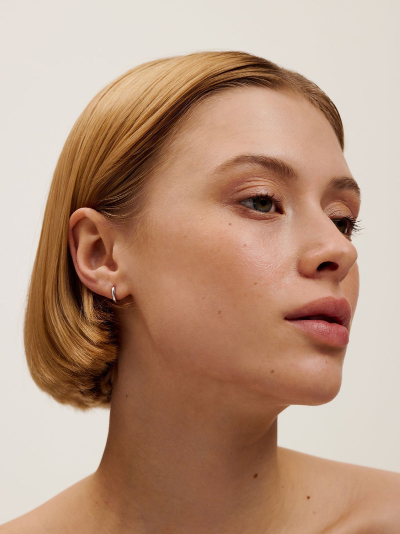 Ted Baker silver tone hoop earrings 0.9cm, imported from the UK