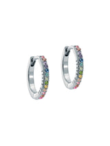 Ted Baker Kristall-Creolen Regenbogen Pastell Silberfarben