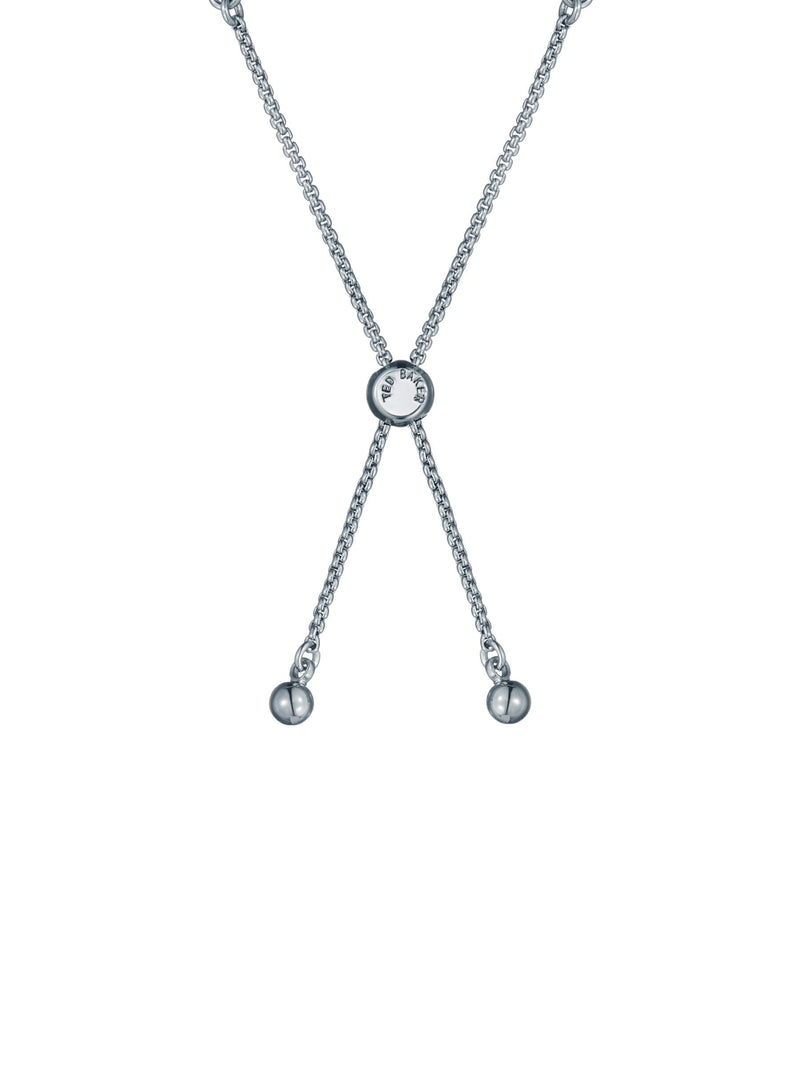 Ted Baker silver tone tennis bracelet light sapphire 21cm (British brand)