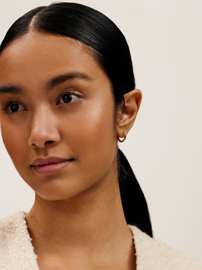 Next Ted Baker Crisele Logo Gold Tone Hoop Earrings- Buy online at McGrocer