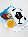 Personalised kids football lunch box imported from the UK