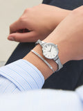 Silver sparkle bracelet watch and matching pully bracelet set 3cm diameter (British brand)