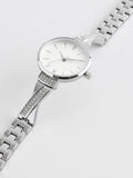 Silver sparkle bracelet watch and matching pully bracelet set 3cm diameter (British brand)