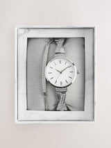 Next Silver Sparkle Bracelet Watch with Matching Pully Bracelet Set 3cm Diameter- Buy online at McGrocer