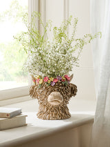 Next Natural Hamish the Highland Cow Floral Vase Indoor Planter 20cm- Buy online at McGrocer