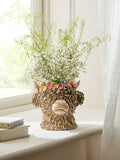 Hamish the Highland Cow floral vase 20cm, imported from the UK