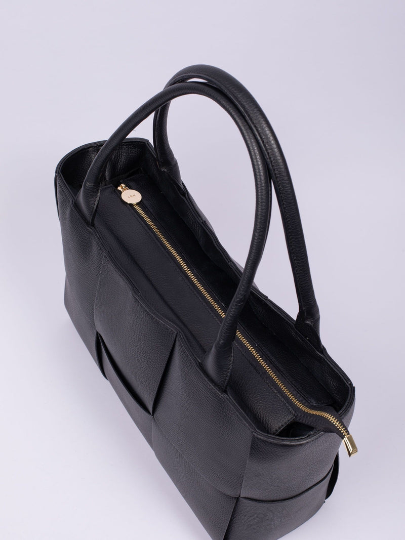 LRM Goods personalised Lettie tote bag in Italian leather (British brand)