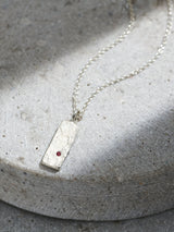 Next Posh Totty Designs Silver Tone Personalised Birthstone Tag Necklace- Buy online at McGrocer