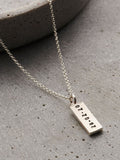 Posh Totty Designs silver tone personalised birthstone tag necklace, imported from the UK