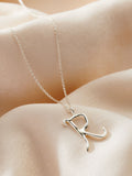 Sterling Silver Large Initial Necklace with 18-Inch Chain