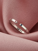 Next Posh Totty Designs Sterling Silver Personalised Birthstone Open Ring- Buy online at McGrocer