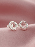 Personalised Sterling Silver Entwined Triple Ring Stud Earrings with Gift Card