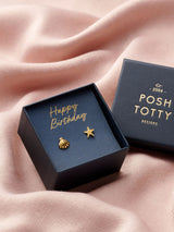 Next Posh Totty Designs Gold Tone Personalised Starfish and Shell Stud Earrings- Buy online at McGrocer