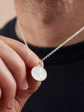 Posh Totty Designs Silver Tone Personalised Mens St Christopher Necklace with 20'' chain, imported from the UK