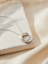 Next Posh Totty Designs Sterling Silver Personalised Mini Two Ring Russian Necklace- Buy online at McGrocer