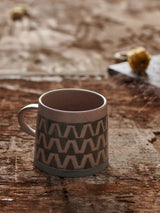 French Connection Terracotta Wax Resist Pattern Stoneware Mug