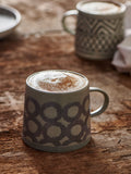 French Connection Sage Green Wax Resist Pattern Mug
