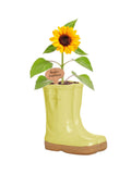 Dibor small yellow welly boot planter with marker - British product