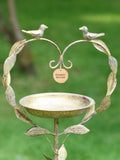 Dibor standing heart garden bird dish - British product