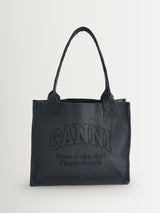 Next GANNI Black Denim Easy Shopper Tote Bag- Buy online at McGrocer