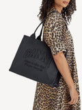 GANNI black denim tote bag with embroidered logo - British product