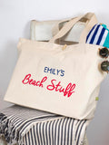 Jonnys Sister personalised canvas beach bag 40x39x19cm - British product
