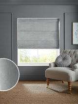 Next Laura Ashley Steel Grey Middleton Velvet Made to Measure Roman Blind- Buy online at McGrocer