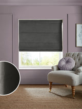 Next Laura Ashley Pale Charcoal Grey Middleton Velvet Made to Measure Roman Blind- Buy online at McGrocer